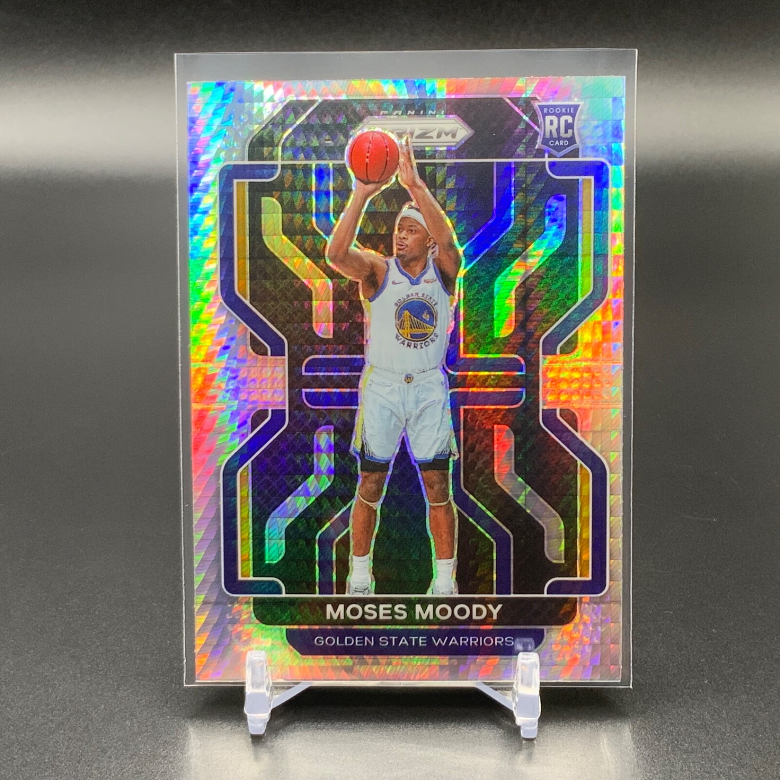 2021-22 Panini Prizm #308 Moses Moody Rookie RC Hyper Prizm GRC318