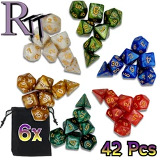 42pcs/Set Polyhedral Dice for DND RPG MTG Dungeons & Dragons Game Toy D4 D12 D20