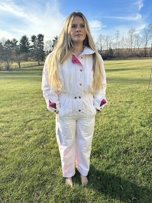 Womens HEAD SPORTSWEAR White Vintage DEADSTOCK Snow Ski Suit Sz 12 NEW NWT