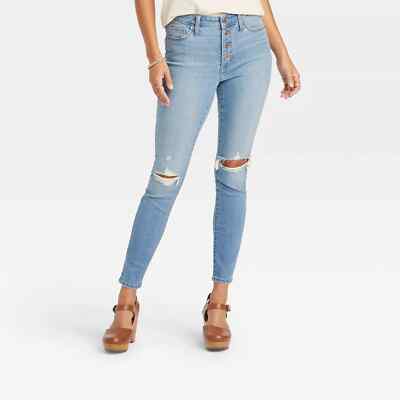 Women's High-Rise Skinny Cropped Jeans Universal Thread Blue