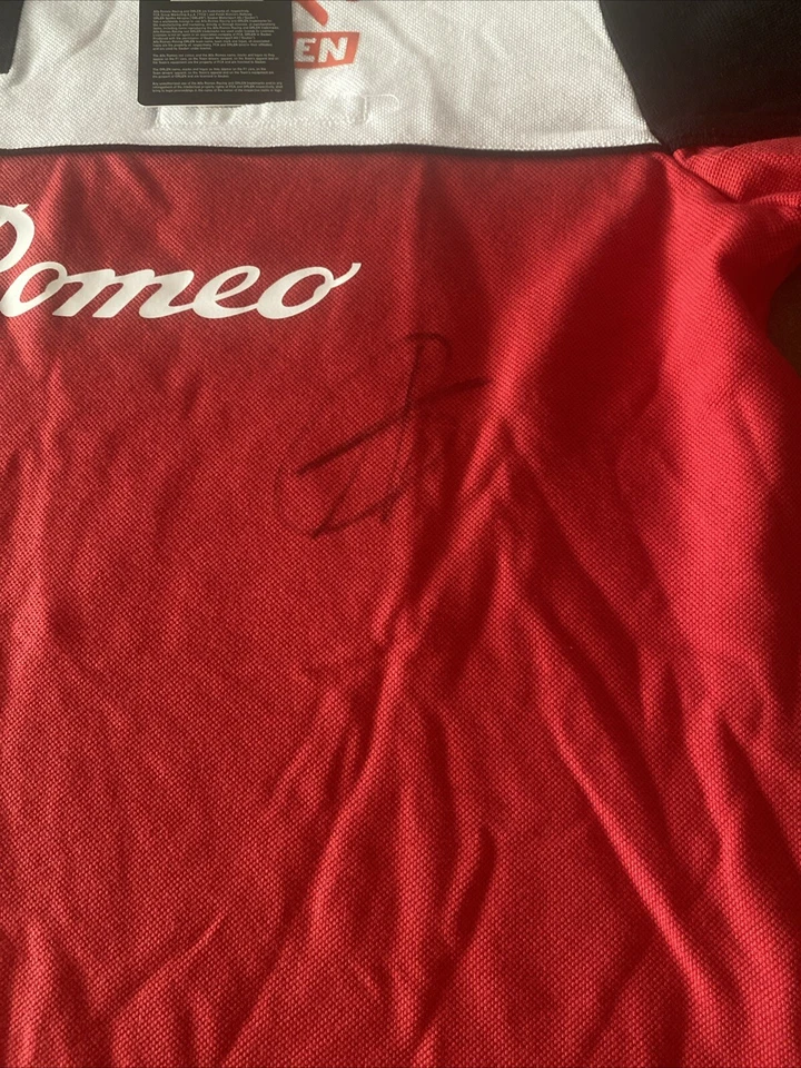 Signed F1 KIMI RAIKKONEN & Antonio Giovinazzi Team wear Alfa Romeo/Sauber Polo - Image 3 of 4