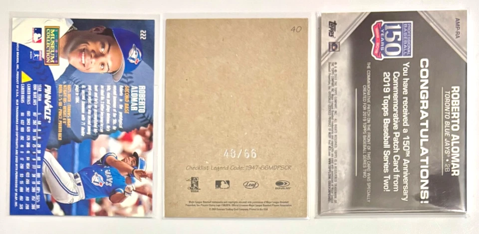 Hoja 2004 1947-66 PSIG impresa en firma facsímil de EE. UU./66 Roberto Alomar Salón de la fama Foto 2 de 2