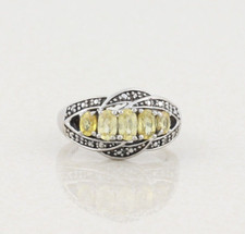 Sterling Silver Yellow Topaz Ring size 6