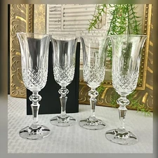 Champagne Glasses Bohemia Crystal-Crystalex Marquis Toasting Flutes - Set of 4