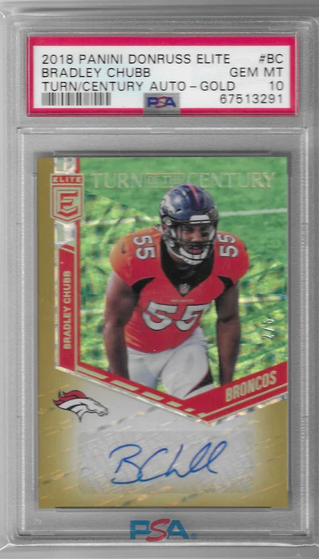 Bradley Chubb Panini Donruss Elite Turn of the Century Autograph #BC Gold