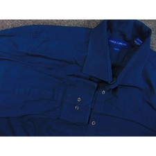 Vince Camuto Slim Fit Dress Shirt Men's 17.5 34/35 Blue 100% Cotton