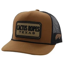 Hooey Men's Cactus Ropes 5-panel Tan & Black Trucker Cap CR079