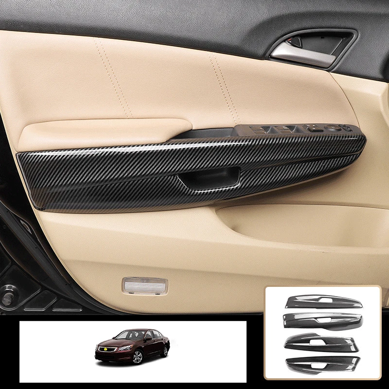 Marco interior de manija de puerta de fibra de carbono para Honda Accord Crosstour 2008-2012 Foto 4 de 4