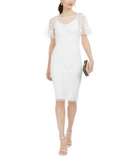 Adrianna Papell Womens Embellished Sheath Dress