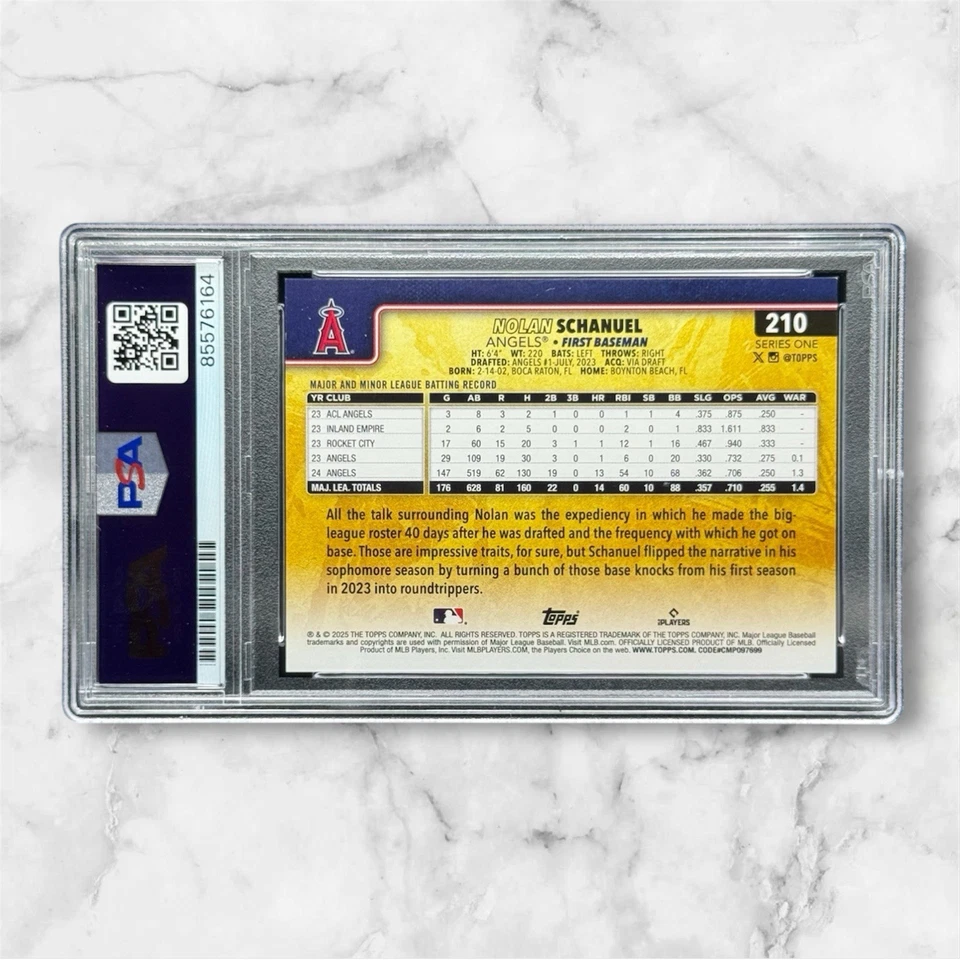 Nolan Schanuel Signed Auto 2025 Topps Future Stars Golden Mirror SP PSA/DNA - Image 2 of 2