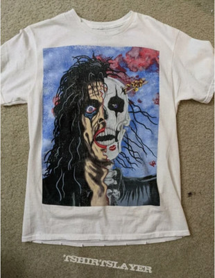 Vintage 1989 Alice Cooper Trash Skelton Face Melt Band Unisex Tshirt