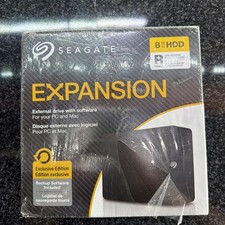 SEAGATE Expansion PLUS 8TB HDD, USB 3, External Hard Drive - Black (STKR8000400)