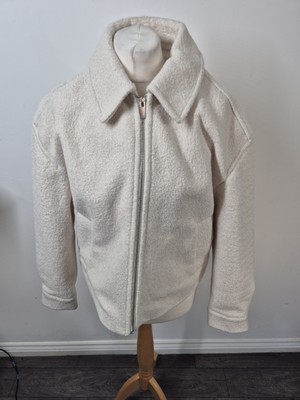 Friends Like These cremefarbene Bomberjacke mit Boucle-Strukturkragen Größe 12 neu mit Etikett