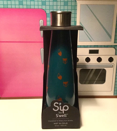 Sip By Swell Foxes Themed 15 oz Insulated Water Bottle