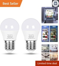 Instant-On A15 LED Refrigerator Bulb - Energy Saving 5W, 600 Lumens, 2 Count