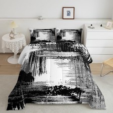 Abstract Comforter Set King Size, Modern Abstract Art Quilt Set with 2 Pillow...