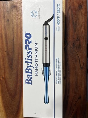 BaByliss Pro Nano Titanium Reverse Taper Curling Wand Iron Hair Styling Digital