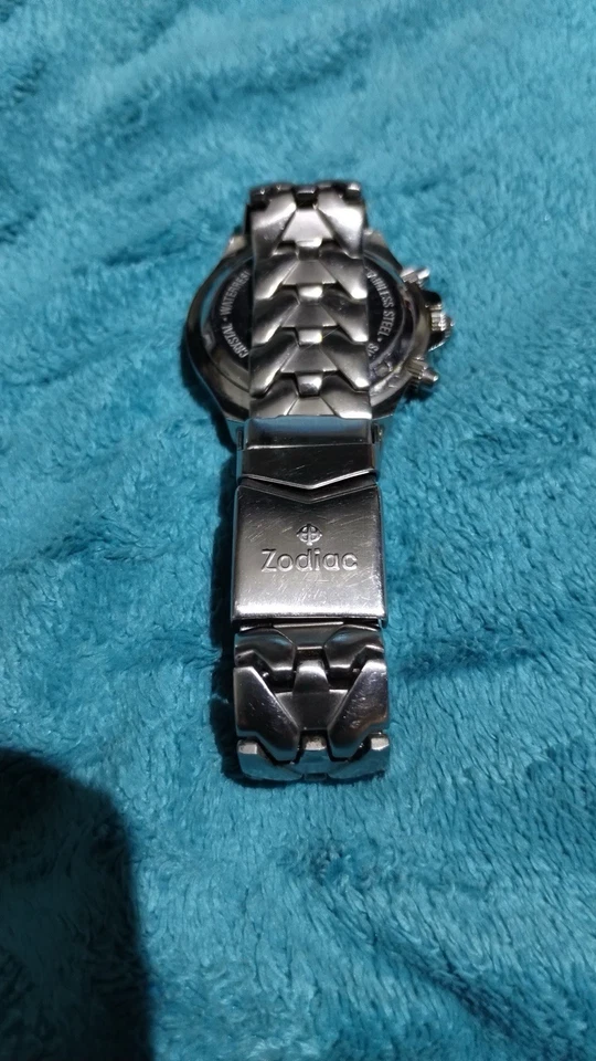 Reloj para hombre NOS Zodiac Marine Life Professional 200 m cronógrafo esfera blanca Foto 3 de 3