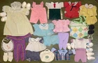 LOT Vintage CPK Cabbage Patch Kid Baby Doll Outfit CLOTHES Ribbon SHOES Carrier