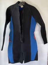 Seaquest Wet Suit Surfing Diving Front Zip Black/Blue Size ML/MG