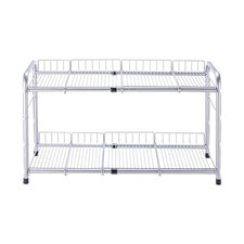 FlagShip 2 Tier Under Sink Organizers and Storage Rack Expandable Cabinet She...