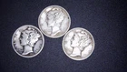 Mercury Dimes lot of 3 1937 Mint P, S, D