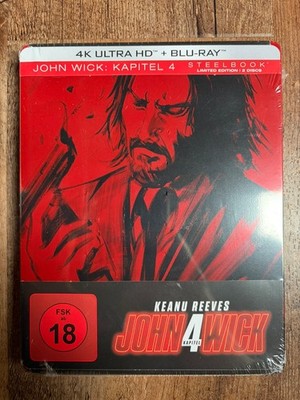 John Wick: Chapter 4 w. Steelbook (4K UHD + Blu-ray, Import, Region Free) *NEW*