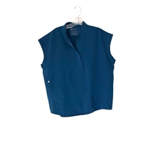 Figs Rafaela Oversized Scrub Top Women's Teal Medical Nurse Doctor Medium