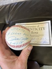 Pete Rose #4256 Hit King Autograph Rawlings OMLB W Signed COA “Sandy A Great Fan