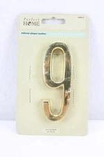Perfect Home Address Plaque Number 9 Polished Bronze Brass 4 inch NOS 848913 