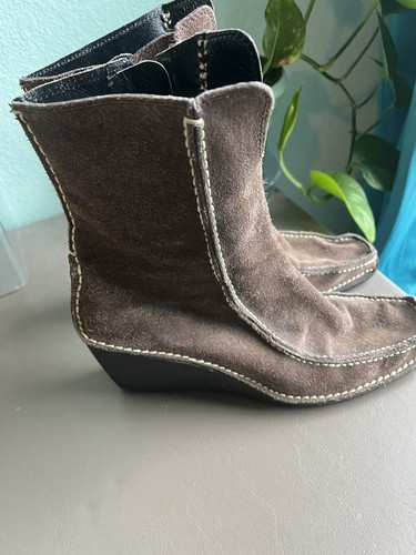 Pons Quintana made in Menorca Spain Brown Suede Leather zip Boot 6-6.5 US 37 EU - Picture 5 of 9