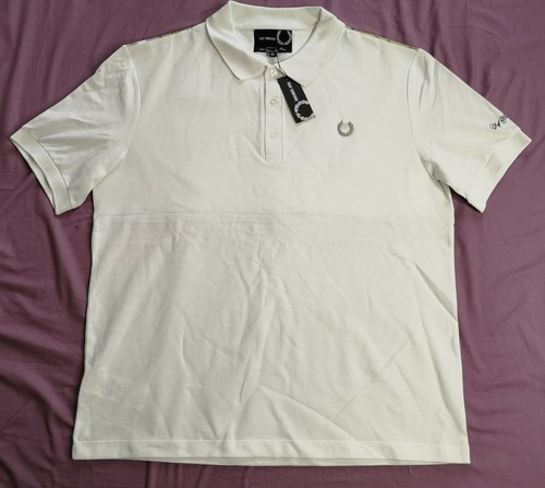 White Yoke Print Polo Shirt Size 
