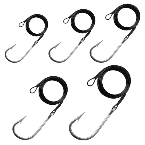 circle hooks for shark fishing Short Rig Big Game Circle Sea heavy wire with ringed eye Eagle Claw Lazer Sharp Inline