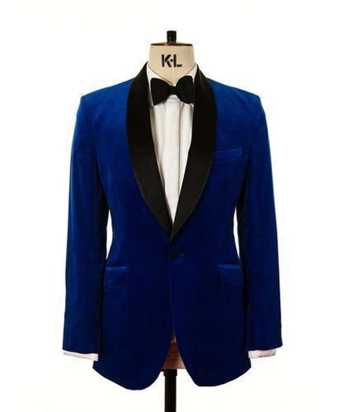 Men Blue Smoking Jacket Shawl lapel Luxury Tuxedo Designer Party Wear blazer K