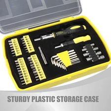 51Pcs Screwdriver Bits Adapter 1/4" Handle Ratcheting Socket Drill Set Yellow
