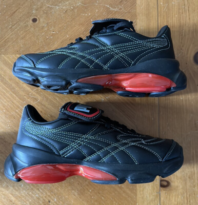 Women s Puma Dua Lipa x Cell Dome King Sneakers Black Poppy Red 387289-01 Size 7