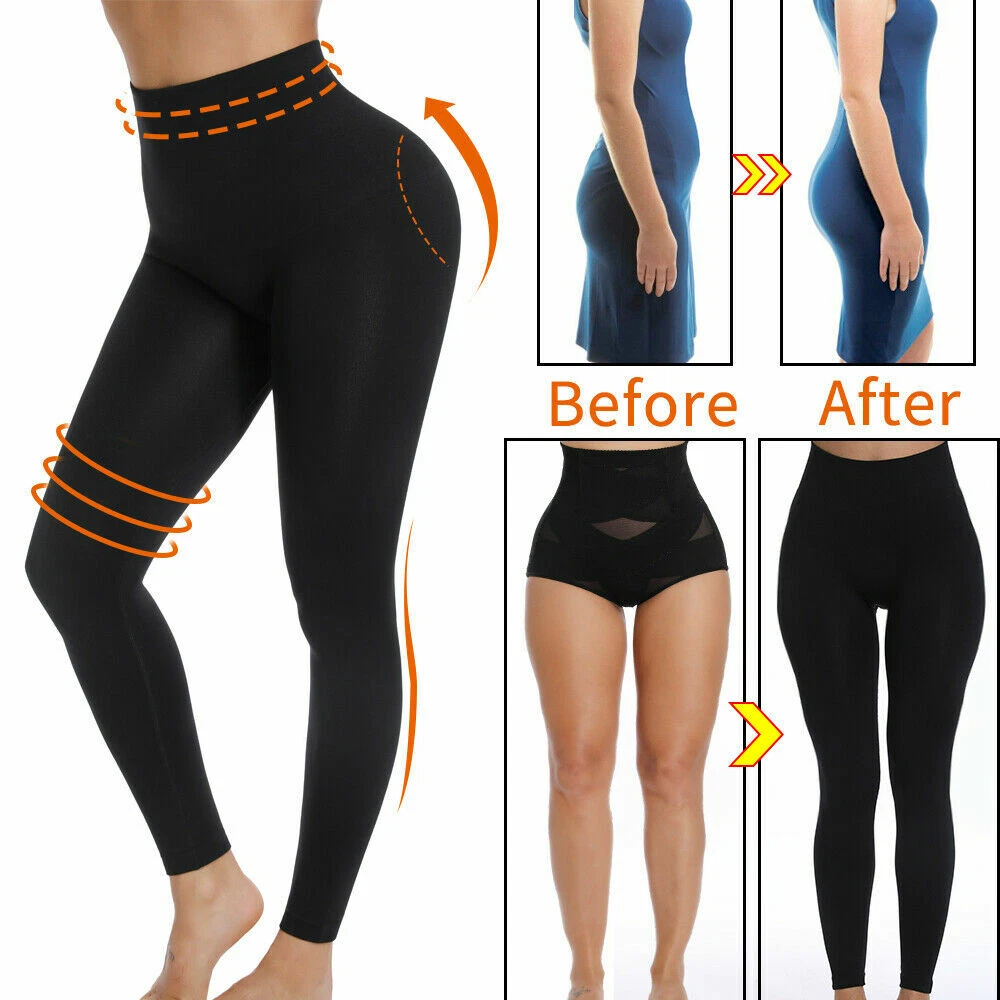 Ladies High Waist Anti Cellulite Compression Leggings Slimming Body Shaper  Pants