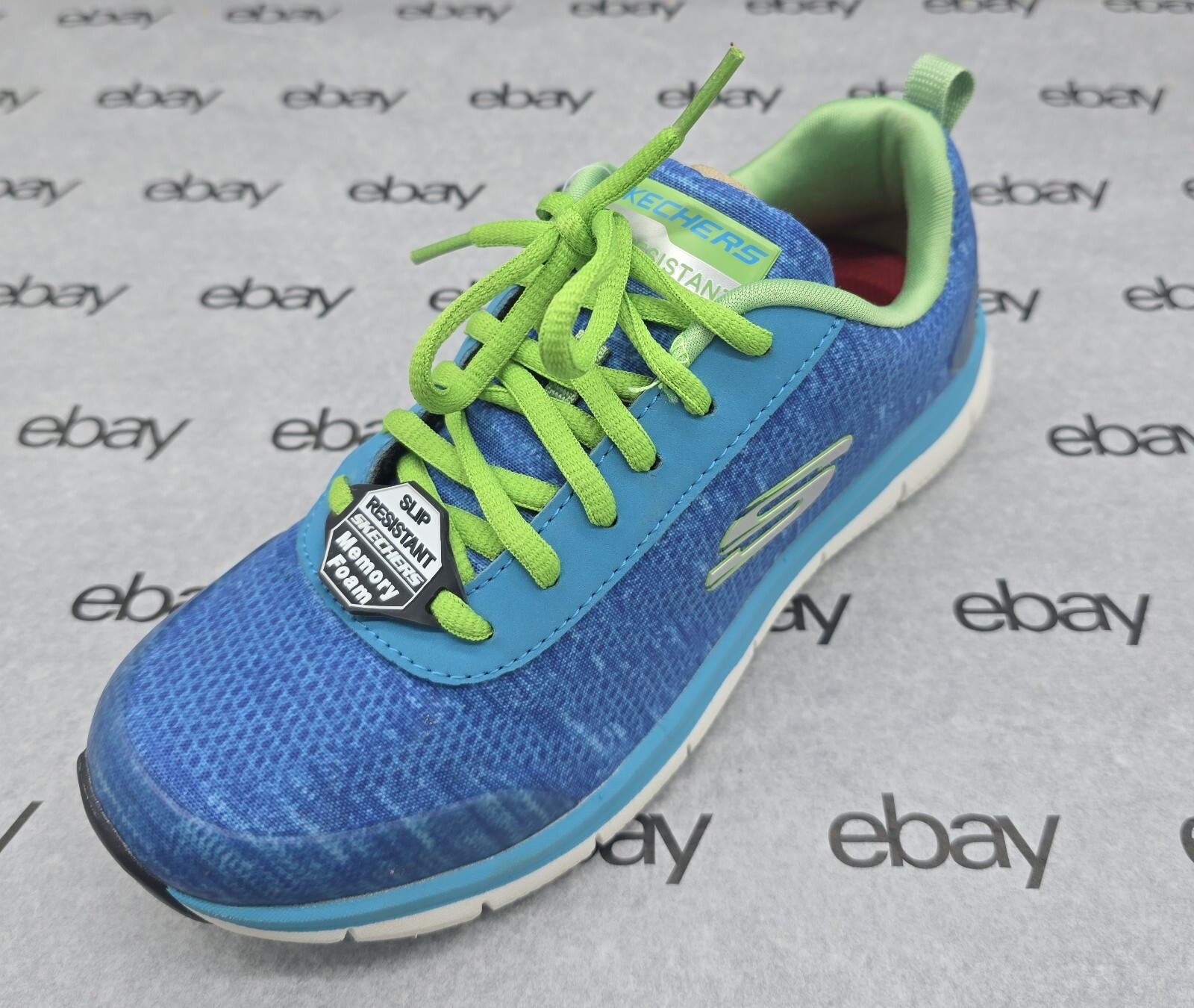 Skechers Health Care Pro Women's Slip Resistant Shoes, Size: 6.5, Blue/Green