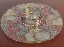 Rainbow Garden Color Glass Chip And Dip Tray Indiana Glass Fruit Design