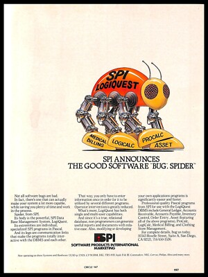 1982 SPI Data Base Management System LogiQuest PRINT AD Retro Computers PC