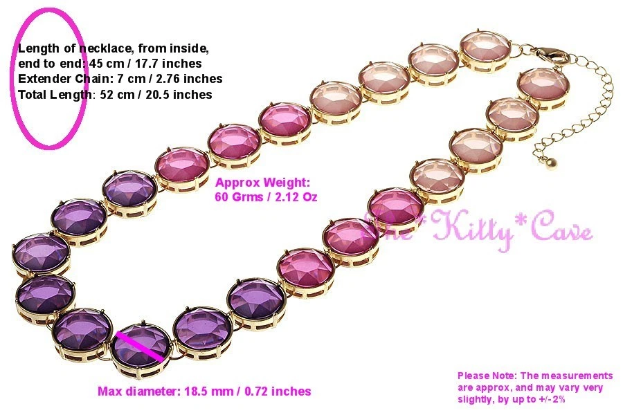 Inusual Collar Rojo Chapado en Oro 'Joyas' Color Pop Biselado Rosa Púrpura Foto 2 de 2