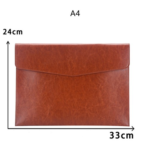 Carpeta de documentos cuero PU A4 A6 maletín cierre a presión carpeta compartimento para archivos - Imagen 11 de 19