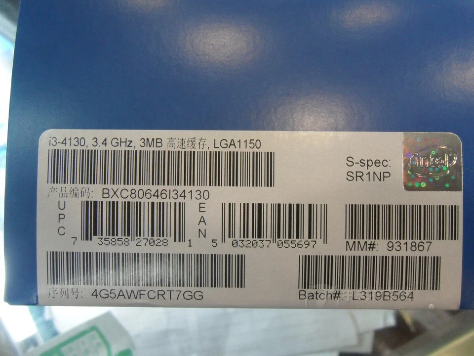 *NEW*Intel Core i3-4130 SR1NP 3.4ghz 512 Dual Core LGA1150 CPU Processor - Image 3 of 4