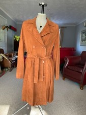 Drome Tan Suede Trench Coat Size M Bnwt