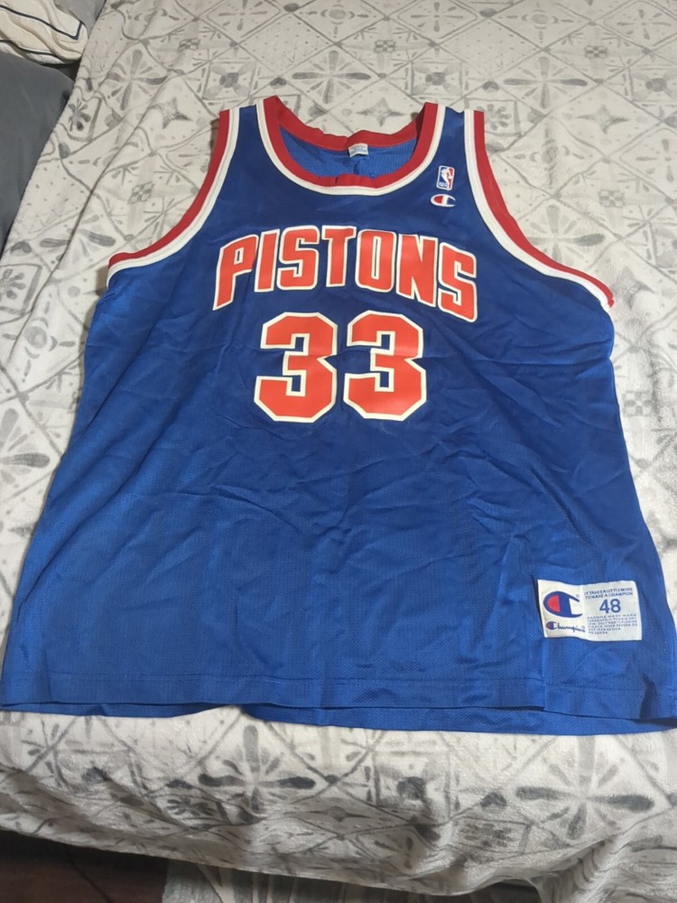 Vtg NBA Detroit Pistons #33 Grant Hill Sleeveless CHAMPION Jersey 48 Men's Large