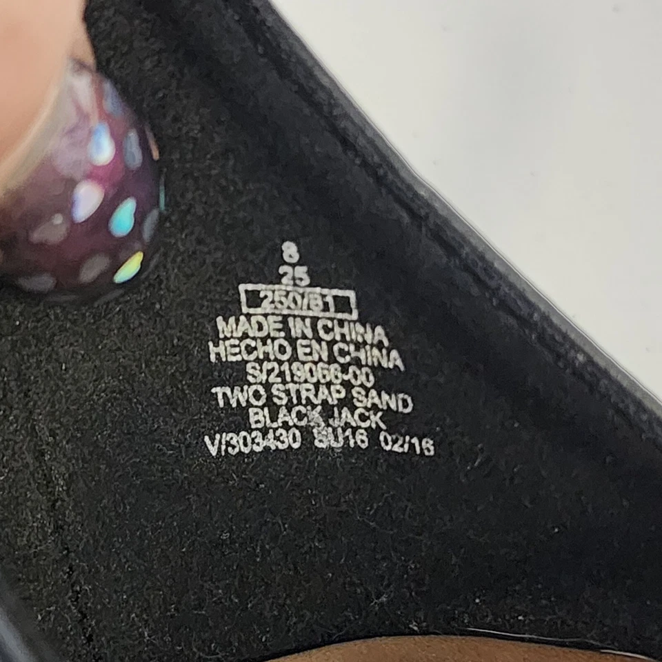 Old Navy Strappy Gladiator Sandals 8 Black Jack Tan Flats Sand Studded - Image 4 of 4