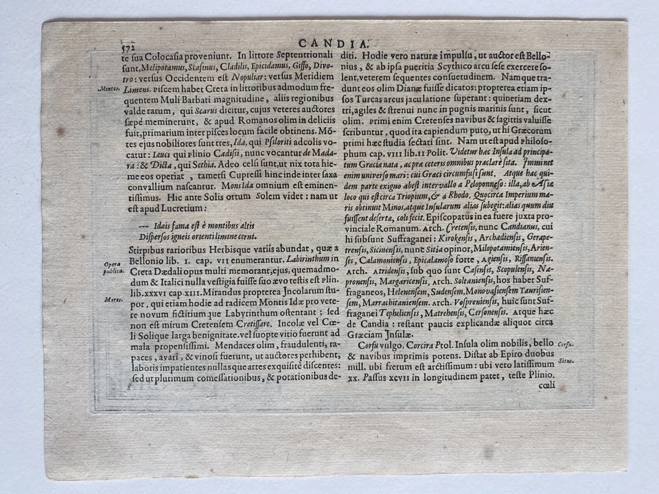 Antique Map of Crete Island "CANDIA" by Mercator,  c. 1628 - Image 3 of 3