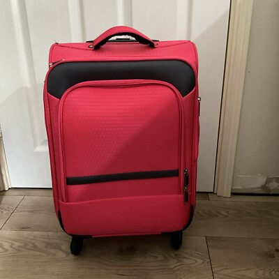 Tesco Soft 360 Degree Wheel Pink Cabin Suitcase 58x36x26cm