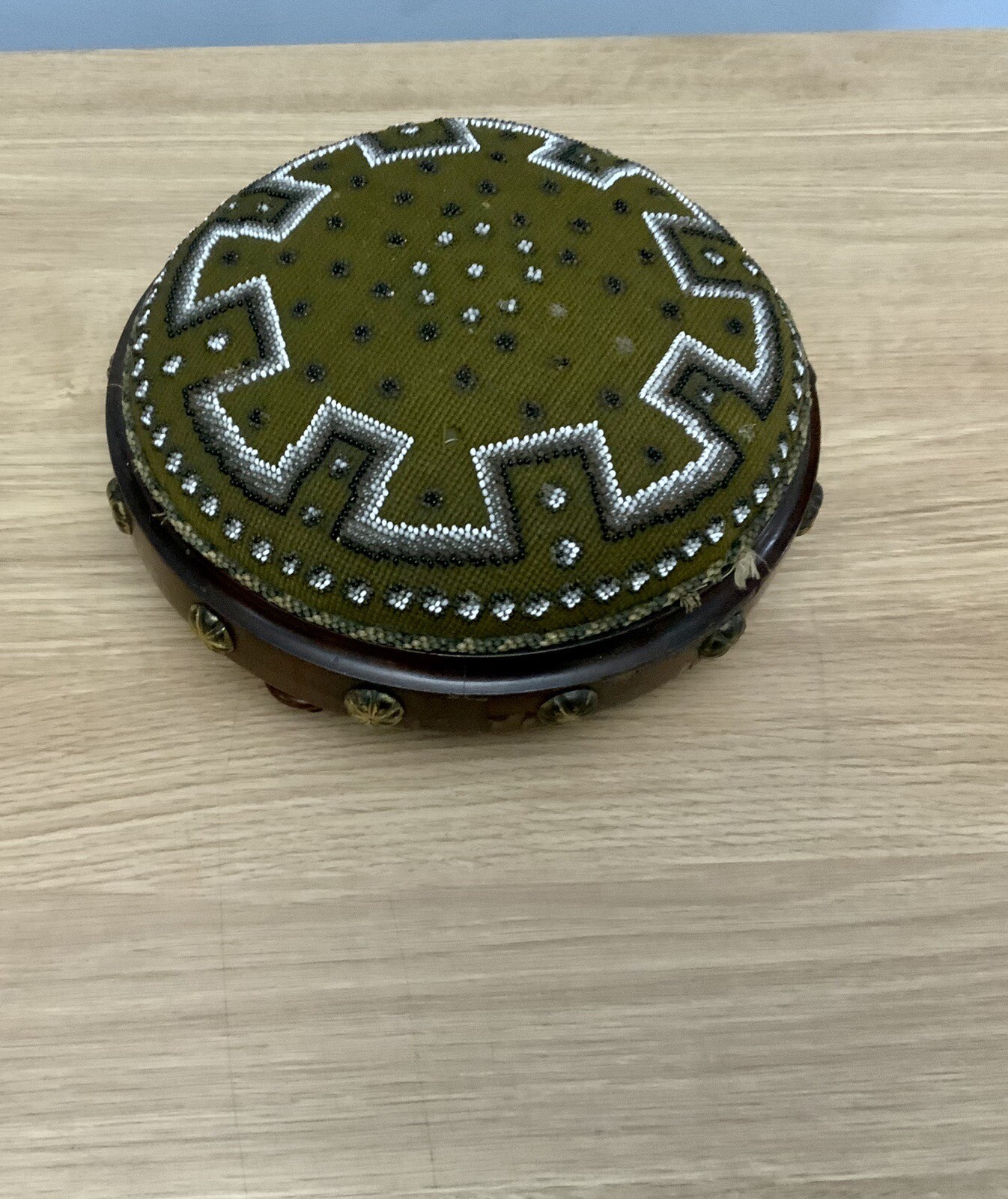 Vintage Beaded Foot Stool eBay
