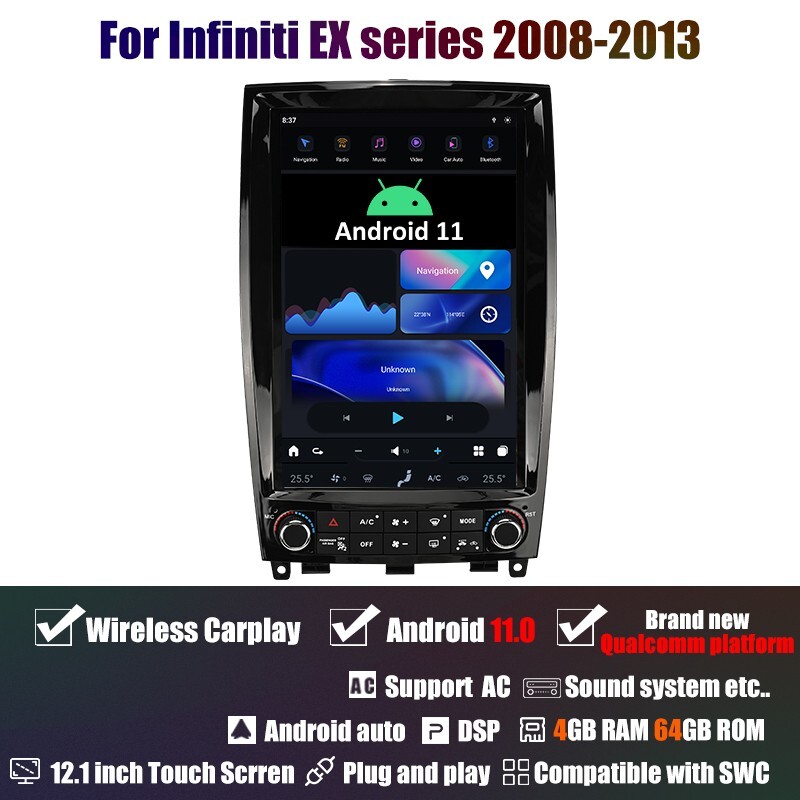 Android 11 Tesla Smart Radio Gps For Infiniti Qx50 2015-2017 Ex35